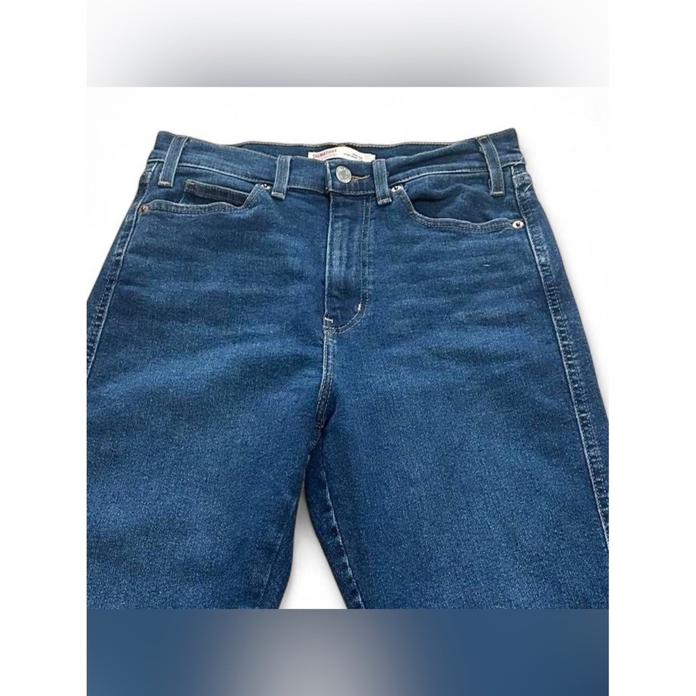 LEVI'S Signature Heritage High Rise Straight Leg Jeans Dark Wash Sz 6/28 - Picture 3 of 8